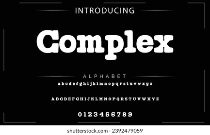 Elegante Tipo de letra mayúscula, minúscula y número. Diseños de moda mínimos con letras clásicas. Tipografía moderna de serif con el concepto de vintage decorativo regular. ilustración vectorial