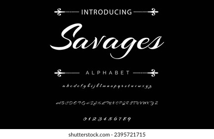 Elegant Font Uppercase Lowercase and Number. Classic Lettering Minimal Fashion Designs. Typography modern serif fonts regular decorative vintage concept. vector illustration