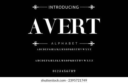 Elegant Font Uppercase Lowercase and Number. Classic Lettering Minimal Fashion Designs. Typography modern serif fonts regular decorative vintage concept. vector illustration