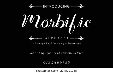 Elegant Font Uppercase Lowercase and Number. Classic Lettering Minimal Fashion Designs. Typography modern serif fonts regular decorative vintage concept. vector illustration