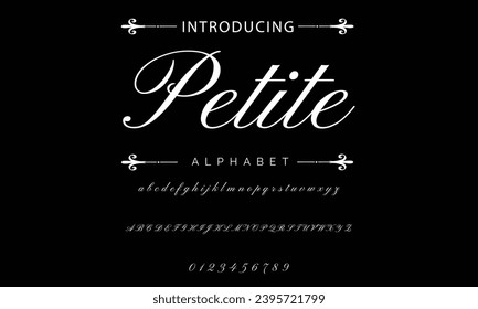 Elegant Font Uppercase Lowercase and Number. Classic Lettering Minimal Fashion Designs. Typography modern serif fonts regular decorative vintage concept. vector illustration