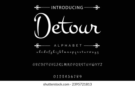 Elegant Font Uppercase Lowercase and Number. Classic Lettering Minimal Fashion Designs. Typography modern serif fonts regular decorative vintage concept. vector illustration