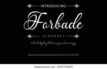Elegant Font Uppercase Lowercase and Number. Classic Lettering Minimal Fashion Designs. Typography modern serif fonts regular decorative vintage concept. vector illustration