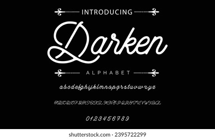 Elegant Font Uppercase Lowercase and Number. Classic Lettering Minimal Fashion Designs. Typography modern serif fonts regular decorative vintage concept. vector illustration