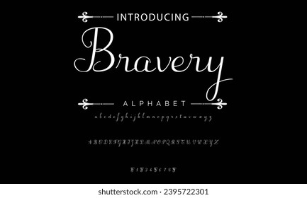 Elegant Font Uppercase Lowercase and Number. Classic Lettering Minimal Fashion Designs. Typography modern serif fonts regular decorative vintage concept. vector illustration