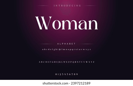 Elegant Font Uppercase Lowercase and Number. Classic Lettering Minimal Fashion Designs. Typography modern serif fonts regular decorative vintage concept. vector illustration