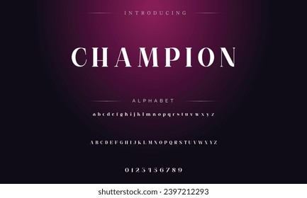 Eleganter Font Uppercase Lowercase und Anzahl. Classic Lettering Minimal Fashion Designs. Typografie moderne Serifenschriften erhalten ein traditionelles dekoratives Vintage-Konzept. Vektorgrafik