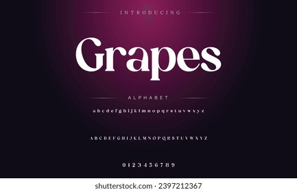 Elegant Font Uppercase Lowercase and Number. Classic Lettering Minimal Fashion Designs. Typography modern serif fonts regular decorative vintage concept. vector illustration