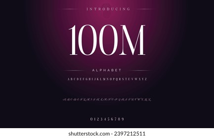 Elegant Font Uppercase Lowercase and Number. Classic Lettering Minimal Fashion Designs. Typography modern serif fonts regular decorative vintage concept. vector illustration