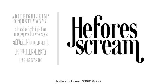 Elegant Font Uppercase Lowercase and Number. Classic Lettering Fashion Designs. Typography modern serif fonts regular decorative vintage concept. vector illustration