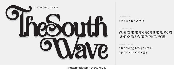 Elegant Font Uppercase Lowercase and Number. Classic Lettering Minimal Fashion Designs. Typography modern fonts regular decorative concept. vector illustration