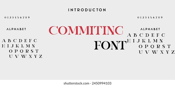 Elegant Font Uppercase Lowercase and Number. Classic Lettering Minimal Fashion Designs. Typography modern serif fonts regular decorative vintage concept. vector illustration