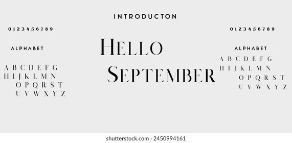 Elegant Font Uppercase Lowercase and Number. Classic Lettering Minimal Fashion Designs. Typography modern serif fonts regular decorative vintage concept. vector illustration