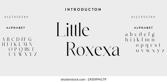 Elegant Font Uppercase Lowercase and Number. Classic Lettering Minimal Fashion Designs. Typography modern serif fonts regular decorative vintage concept. vector illustration