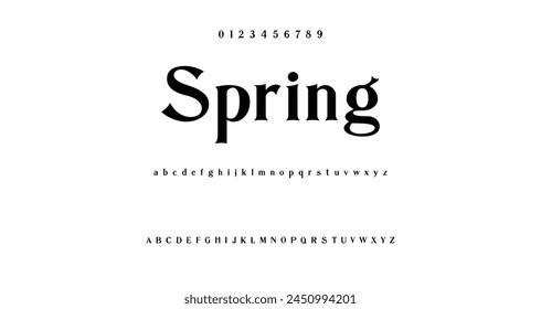 Elegant Font Uppercase Lowercase and Number. Classic Lettering Minimal Fashion Designs. Typography modern serif fonts regular decorative vintage concept. vector illustration