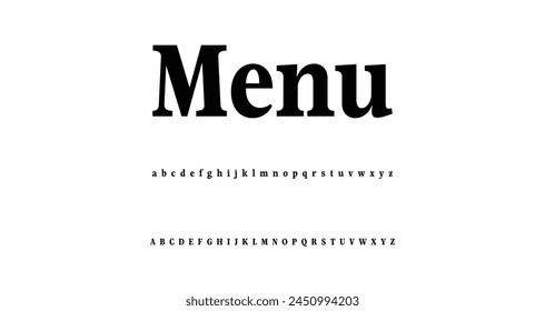 Elegant Font Uppercase Lowercase and Number. Classic Lettering Minimal Fashion Designs. Typography modern serif fonts regular decorative vintage concept. vector illustration