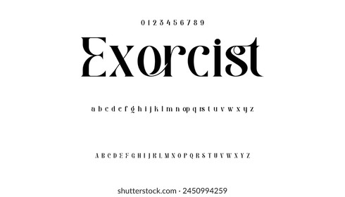 Elegant Font Uppercase Lowercase and Number. Classic Lettering Minimal Fashion Designs. Typography modern serif fonts regular decorative vintage concept. vector illustration