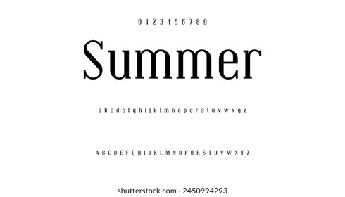 Elegant Font Uppercase Lowercase and Number. Classic Lettering Minimal Fashion Designs. Typography modern serif fonts regular decorative vintage concept. vector illustration