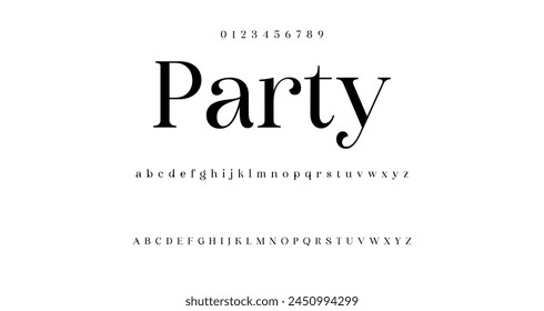 Elegant Font Uppercase Lowercase and Number. Classic Lettering Minimal Fashion Designs. Typography modern serif fonts regular decorative vintage concept. vector illustration