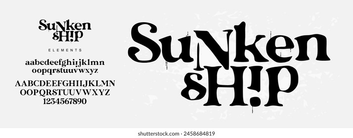 Elegant Font Uppercase Lowercase and Number. Classic Lettering Minimal Fashion Designs. Typography modern serif fonts regular decorative vintage concept. vector illustration