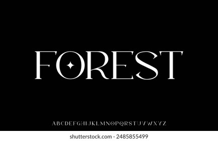 Elegant Font Uppercase Lowercase and Number. Classic Lettering Minimal Fashion Designs.