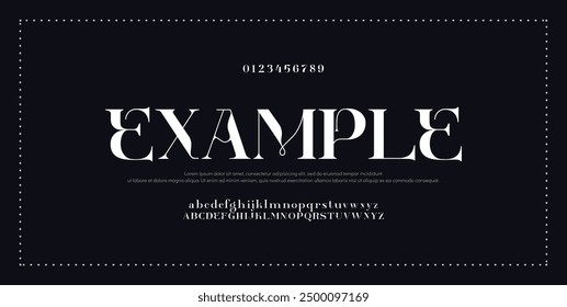 Elegant Font Uppercase Lowercase and Number. wedding font, Classic Lettering Minimal Fashion Designs. Typography modern serif fonts regular decorative vintage concept. vector illustration