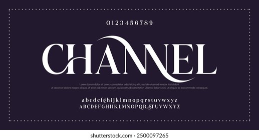 Elegant Font Uppercase Lowercase and Number. wedding font, Classic Lettering Minimal Fashion Designs. Typography modern serif fonts regular decorative vintage concept. vector illustration