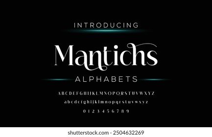 Elegant Font Uppercase Lowercase Number And Ampersand. Classic Lettering Minimal Fashion Designs. Typography modern serif fonts regular