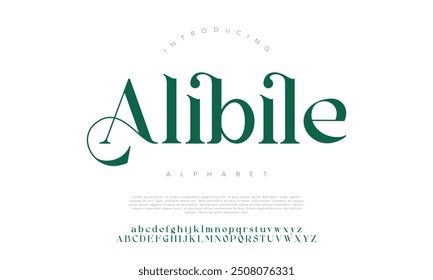  Elegant Font Uppercase Lowercase and Number. Classic Lettering Minimal Fashion Designs. Typography modern serif fonts regular decorative vintage concept. vector illustration