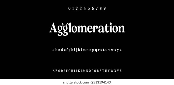 Elegant Font Uppercase Lowercase and Number. Classic Lettering Minimal Fashion Designs. Typography modern serif fonts regular decorative vintage concept. vector illustration