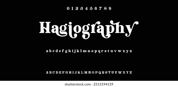 Elegant Font Uppercase Lowercase and Number. Classic Lettering Minimal Fashion Designs. Typography modern serif fonts regular decorative vintage concept. vector illustration
