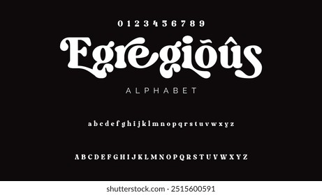 Elegant Font Uppercase Lowercase and Number. Classic Lettering Minimal Fashion Designs. Typography modern serif fonts regular decorative vintage concept. vector illustration