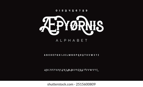 Elegant Font Uppercase Lowercase and Number. Classic Lettering Minimal Fashion Designs. Typography modern serif fonts regular decorative vintage concept. vector illustration