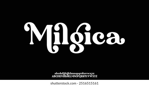 Elegant Font Uppercase Lowercase and Number. Classic Lettering Minimal Fashion Designs. Typography modern Serif fonts regular decorative vintage concept. vector illustration