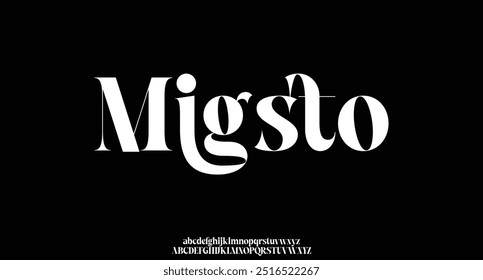 Letra elegante maiúscula minúscula e número. Clássico Lettering minimal Fashion Designs. Tipografia modernas fontes serif conceito vintage decorativo regular. ilustração vetorial