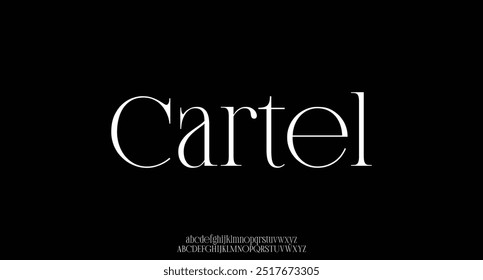 Letra elegante maiúscula minúscula e número. Clássico Lettering minimal Fashion Designs. Tipografia moderna Serif fontes conceito vintage decorativo regular. ilustração vetorial