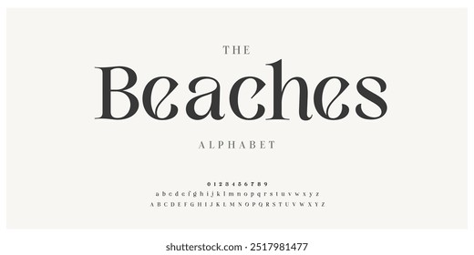 Elegant Font Uppercase Lowercase and Number. Classic Lettering Minimal Fashion Designs. Typography modern serif fonts regular decorative vintage concept. vector illustration