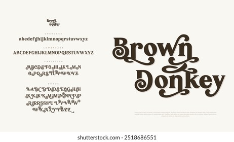 Elegant Font Uppercase Lowercase And Number. Classic Lettering Minimal Fashion Designs. Typography modern serif fonts regular decorative vintage concept. vector illustration