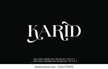 Elegante fuente mayúscula y minúscula número. Diseños de moda minimalistas con letras clásicas. Tipografía moderna serif Fuentes concepto vintage decorativo regular.