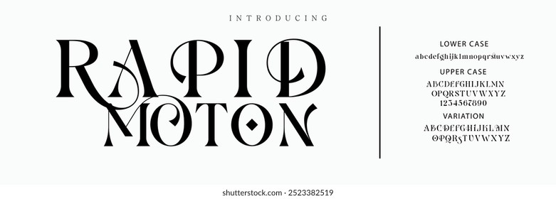 Elegant Font Uppercase Lowercase and Number. Classic Lettering Minimal Fashion Designs. Typography modern serif fonts regular decorative vintage concept. vector illustration
