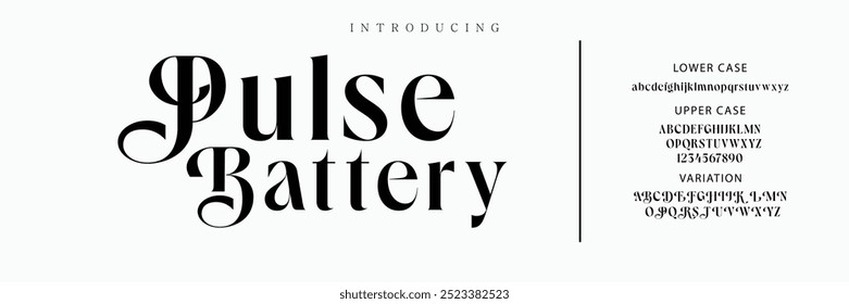 Elegant Font Uppercase Lowercase and Number. Classic Lettering Minimal Fashion Designs. Typography modern serif fonts regular decorative vintage concept. vector illustration