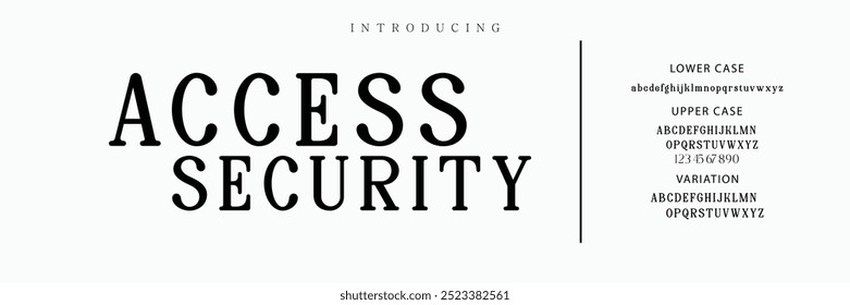 Elegant Font Uppercase Lowercase and Number. Classic Lettering Minimal Fashion Designs. Typography modern serif fonts regular decorative vintage concept. vector illustration