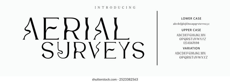 Elegant Font Uppercase Lowercase and Number. Classic Lettering Minimal Fashion Designs. Typography modern serif fonts regular decorative vintage concept. vector illustration
