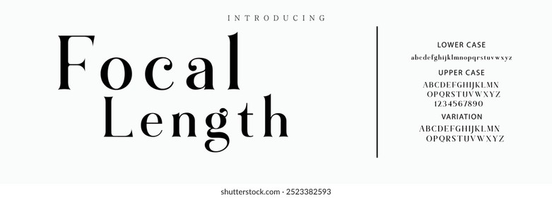 Elegant Font Uppercase Lowercase and Number. Classic Lettering Minimal Fashion Designs. Typography modern serif fonts regular decorative vintage concept. vector illustration