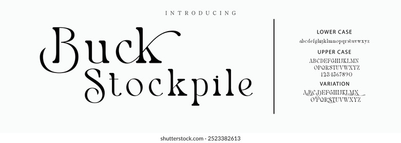 Elegant Font Uppercase Lowercase and Number. Classic Lettering Minimal Fashion Designs. Typography modern serif fonts regular decorative vintage concept. vector illustration
