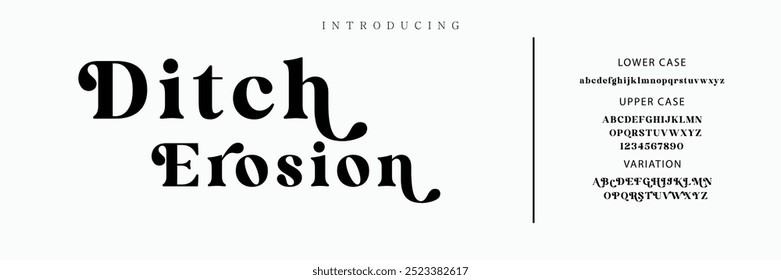Elegant Font Uppercase Lowercase and Number. Classic Lettering Minimal Fashion Designs. Typography modern serif fonts regular decorative vintage concept. vector illustration