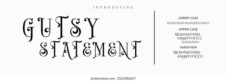 Elegant Font Uppercase Lowercase and Number. Classic Lettering Minimal Fashion Designs. Typography modern serif fonts regular decorative vintage concept. vector illustration