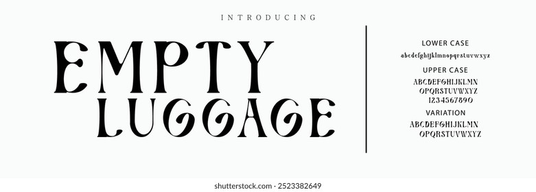 Letra elegante maiúscula minúscula e número. Clássico Lettering minimal Fashion Designs. Tipografia modernas fontes serif conceito vintage decorativo regular. ilustração vetorial