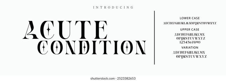 Elegant Font Uppercase Lowercase and Number. Classic Lettering Minimal Fashion Designs. Typography modern serif fonts regular decorative vintage concept. vector illustration