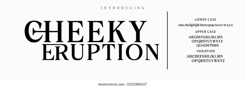 Elegant Font Uppercase Lowercase and Number. Classic Lettering Minimal Fashion Designs. Typography modern serif fonts regular decorative vintage concept. vector illustration
